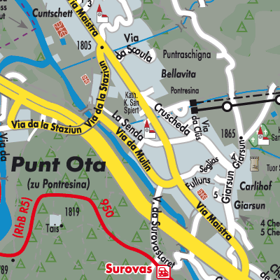 Stadtplan Pontresina