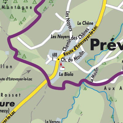 Stadtplan Prévondavaux