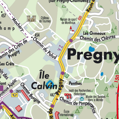 Stadtplan Pregny-Chambésy