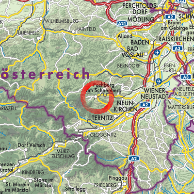 Landkarte Puchberg am Schneeberg