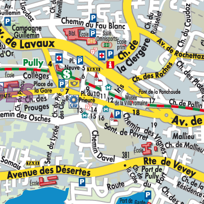 Stadtplan Pully