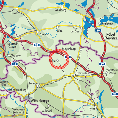 Landkarte Putlitz-Berge