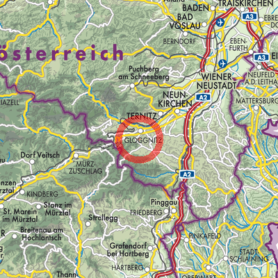 Landkarte Raach am Hochgebirge