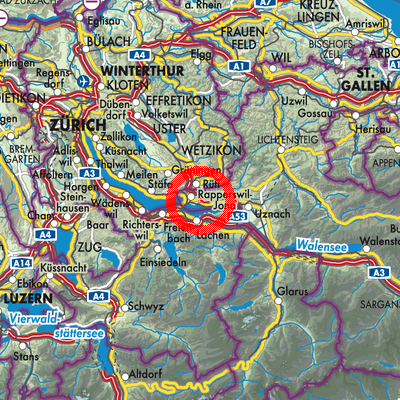 Landkarte Rapperswil-Jona