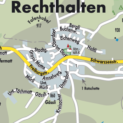 Stadtplan Rechthalten