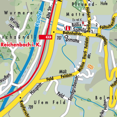Stadtplan Reichenbach im Kandertal