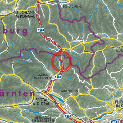 Landkarte Rennweg am Katschberg