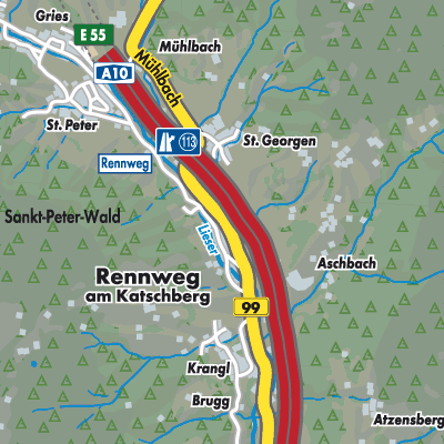 Übersichtsplan Rennweg am Katschberg