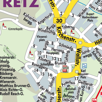 Stadtplan Retz