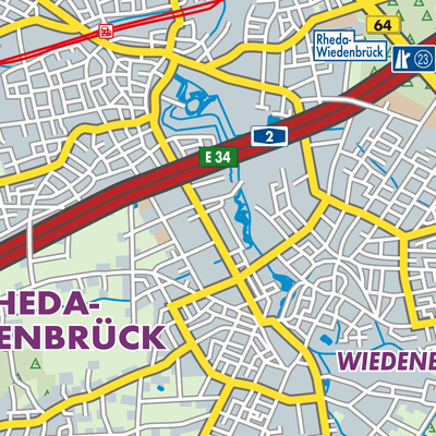 Rheda Map Rheda-Wiedenbrück - Stadtpläne und Landkarten