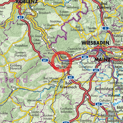 Landkarte Rhein-Nahe