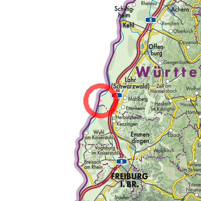 Landkarte Rheinau/Rhinau
