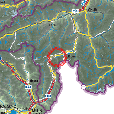 Landkarte Rheinwald