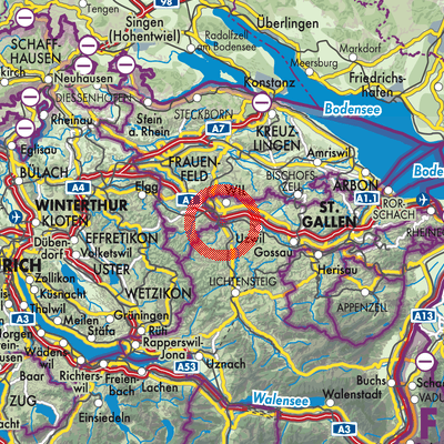 Landkarte Rickenbach (TG)