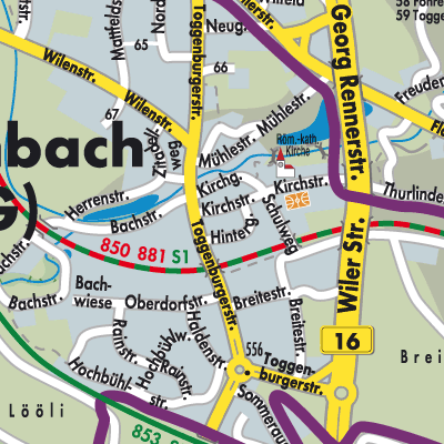 Stadtplan Rickenbach (TG)