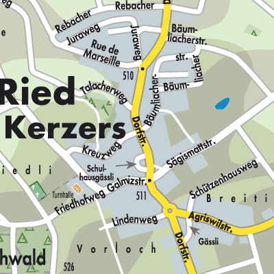 Stadtplan Ried bei Kerzers