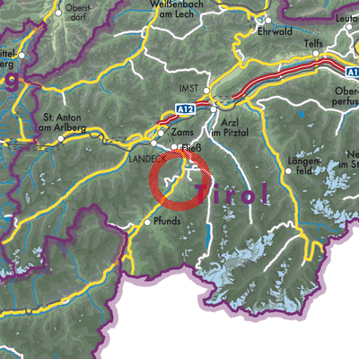 Landkarte Ried im Oberinntal