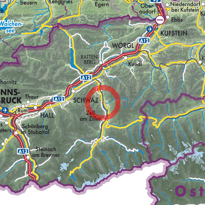 Landkarte Ried im Zillertal