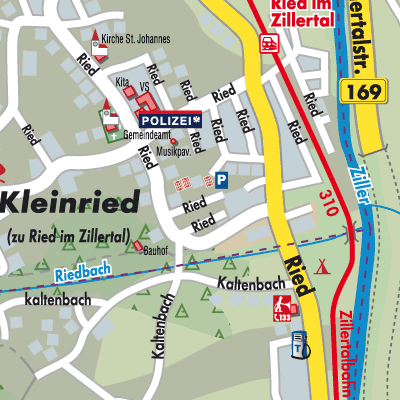 Stadtplan Ried im Zillertal