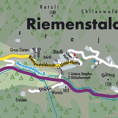 Riemenstalden - Stadtpläne und Landkarten