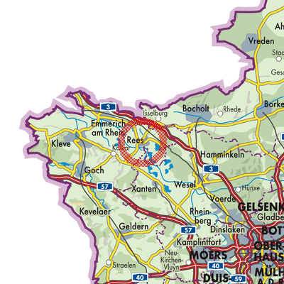 Der Ries Map Rees - Stadtpläne und Landkarten
