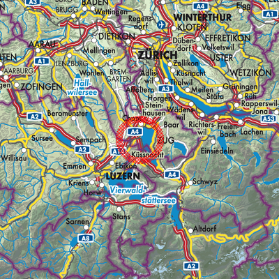 Landkarte Risch-Rotkreuz