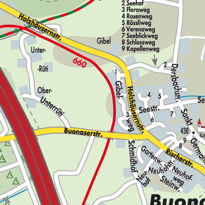 Stadtplan Risch-Rotkreuz