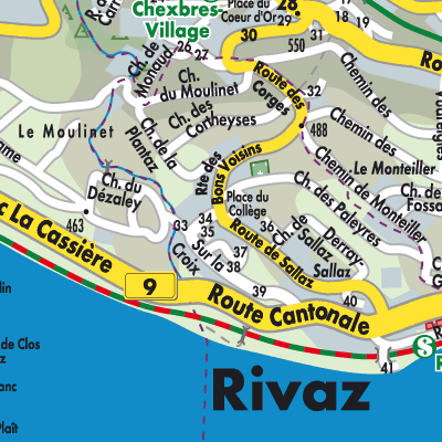 Stadtplan Rivaz