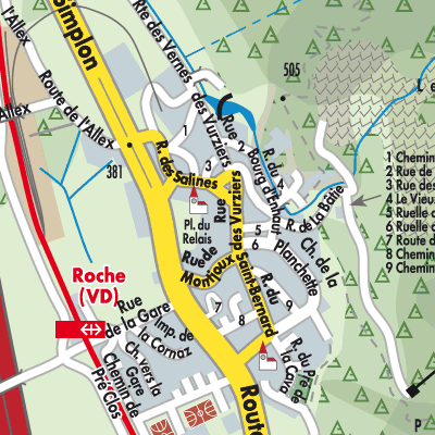 Stadtplan Roche (VD)