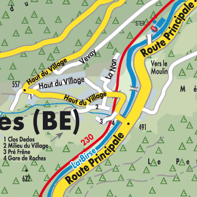 Stadtplan Roches (BE)