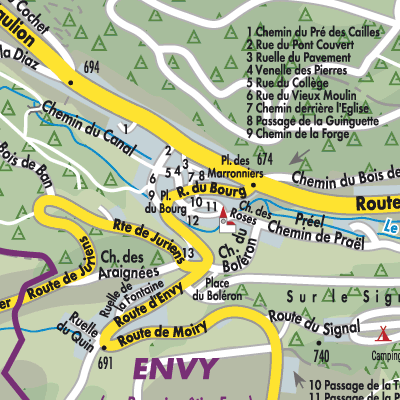 Stadtplan Romainmôtier-Envy