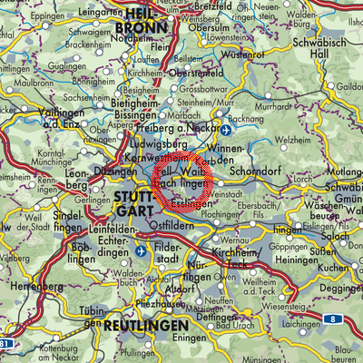 Landkarte Rommelshausen