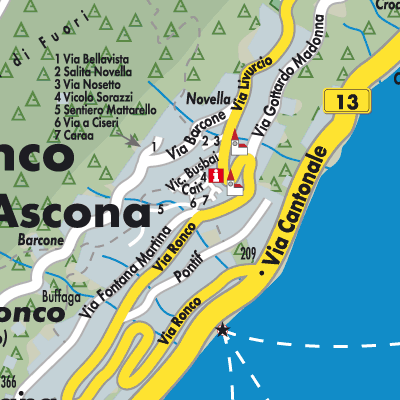 Stadtplan Ronco sopra Ascona