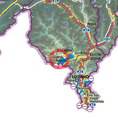 Landkarte Ronco sopra Ascona