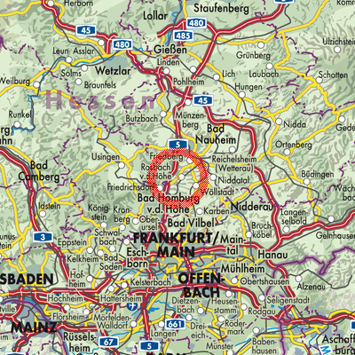 Landkarte Rosbach v. d. Höhe
