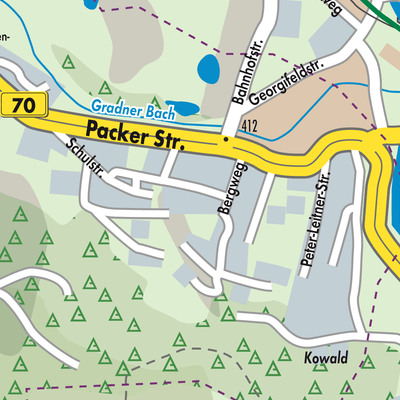 Stadtplan Rosental an der Kainach