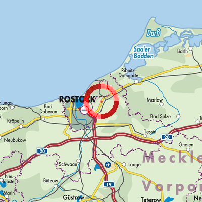 Landkarte Rostocker Heide