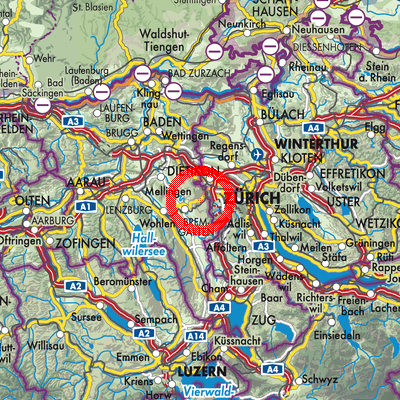 Landkarte Rudolfstetten-Friedlisberg