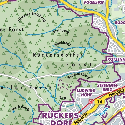 Übersichtsplan Rückersdorfer Forst