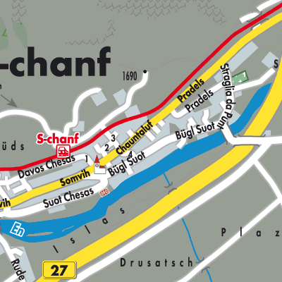 Stadtplan S-chanf