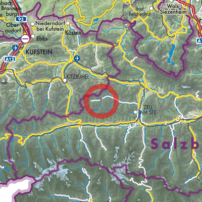 Landkarte Saalbach-Hinterglemm