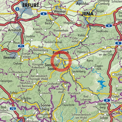 Landkarte Saalfeld/Saale
