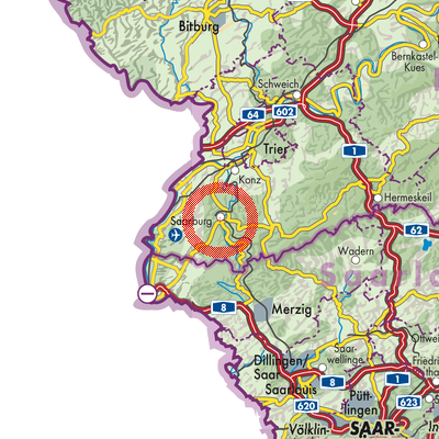 Landkarte Saarburg-Kell