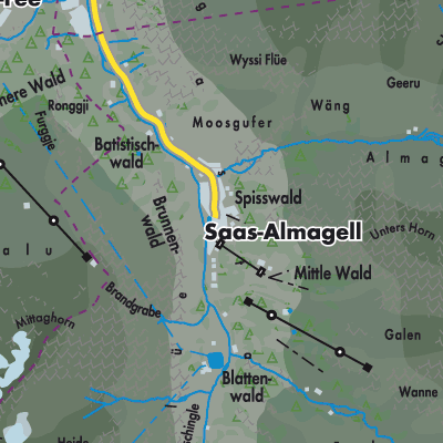 Saas-Almagell - Stadtpläne und Landkarten