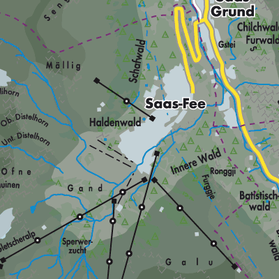 Saas-Fee - Stadtpläne und Landkarten