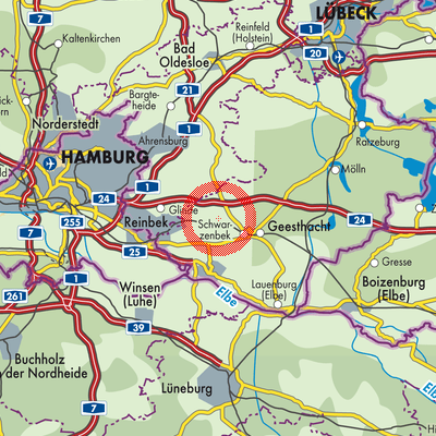 Landkarte Sachsenwald