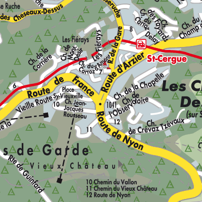 Stadtplan Saint-Cergue