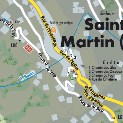 Stadtplan Saint-Martin (VS)