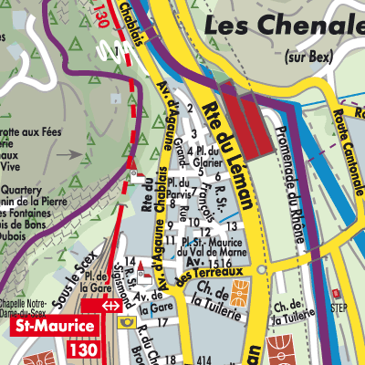 Stadtplan Saint-Maurice