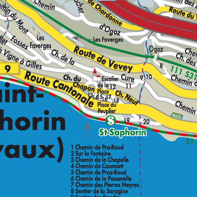 Stadtplan Saint-Saphorin (Lavaux)